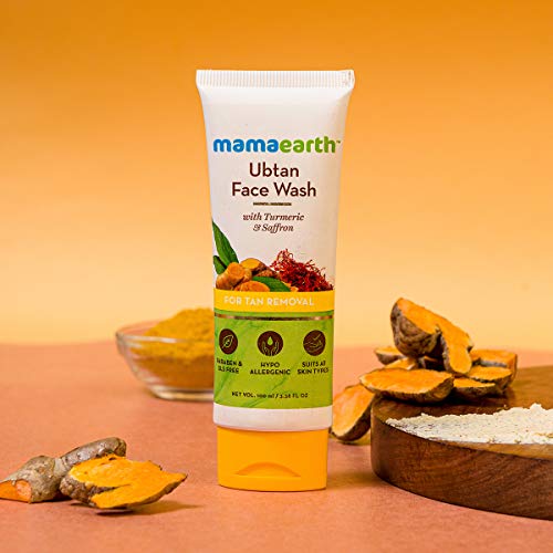 Mamaearth Ubtan Face Wash: Turmeric & Saffron Brightening for All Skin