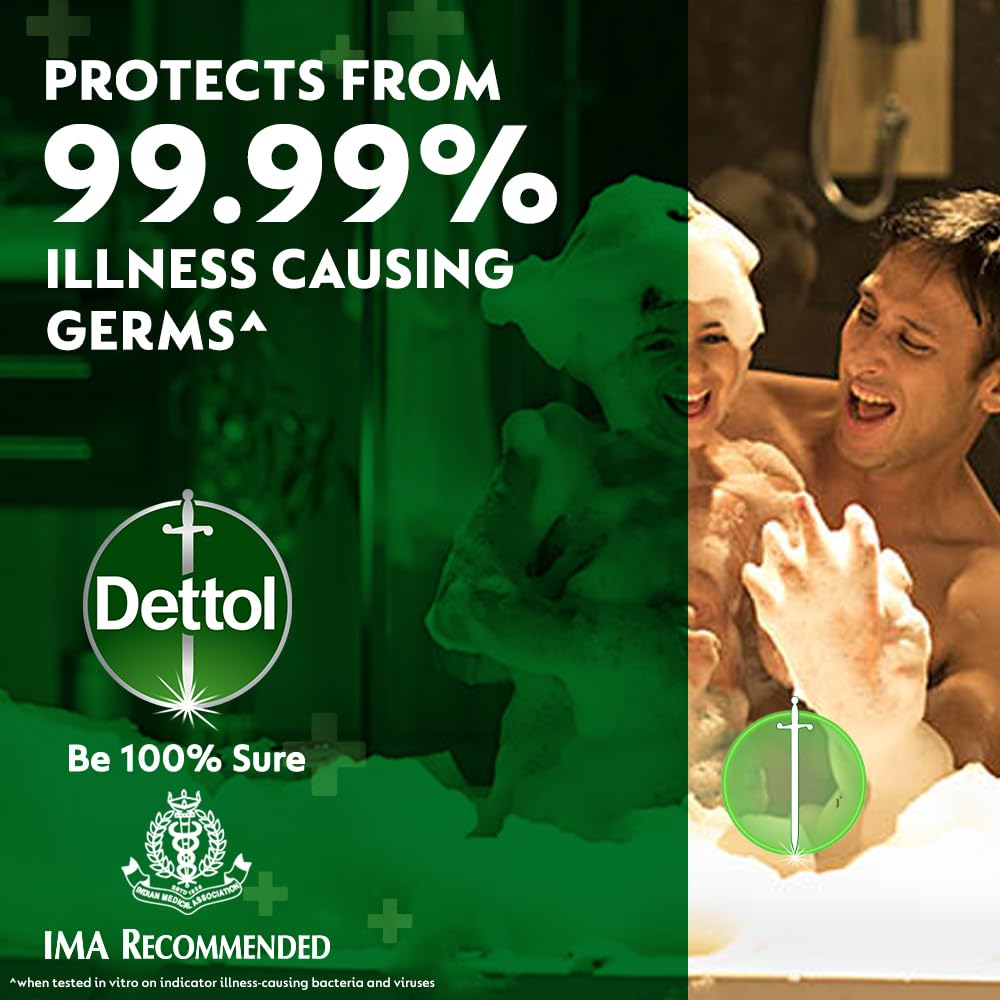 Dettol Original Soap Bar (400g): 99.99% Germ Protection, Pack of 4