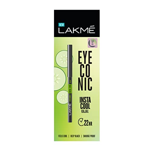 Lakmé Eyeconic Insta Cool Kajal: Waterproof, Smudge-Proof Kajal with Cucumber Extract