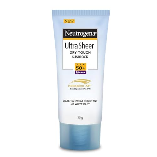 Neutrogena Ultra Sheer SPF 50+ Sunscreen: Broad Spectrum UVA/UVB, Blue Light Protection, Oil-Free, Water-Resistant