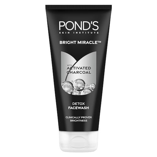 POND'S Bright Miracle Detox Face Wash: 10X Activated Charcoal for Deep Clean, Glowing Skin