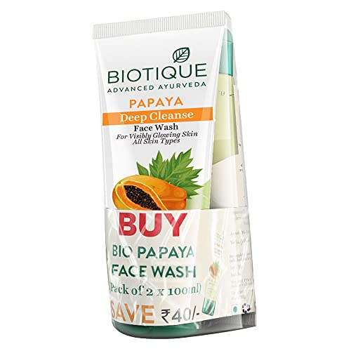 Biotique Papaya Deep Cleanse Face Wash: Gentle Exfoliation, Radiant Skin, 100% Natural