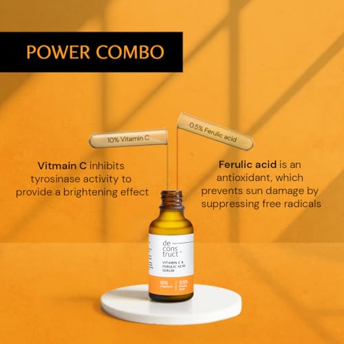 10% Vitamin C Face Serum with Ferulic Acid - Brightening, Antioxidants, Suitable for All Skin Types