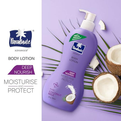 Parachute Advansed Deep Nourish Body Lotion - 72h Hydration, Coconut Milk, Dry Skin