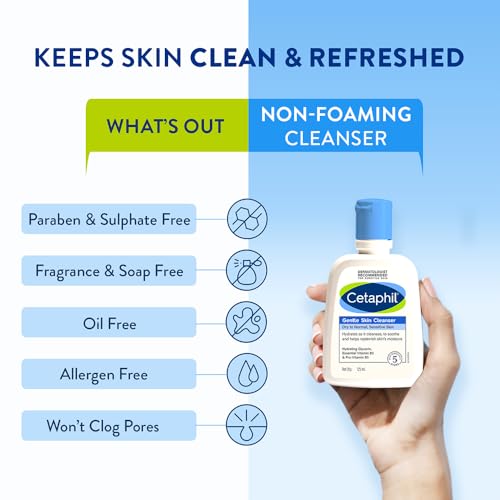 Cetaphil Daily Hydrating Face Wash - Niacinamide & Vitamin B5 for Sensitive Skin