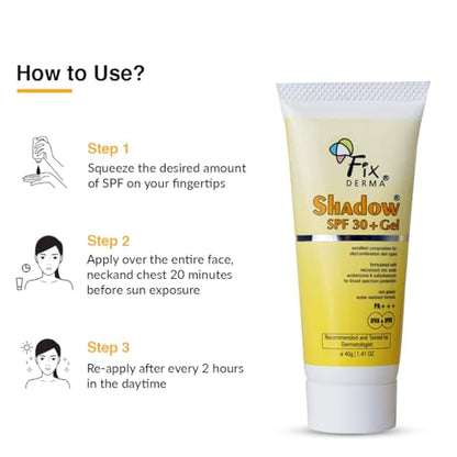 Fixderma Shadow SPF 30+ Gel: Oil-Free Sunscreen for Face & Body