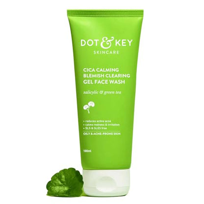 Dot & Key CICA Face Wash: 2% Salicylic Acid, Green Tea | Acne, Oil, Sensitive Skin