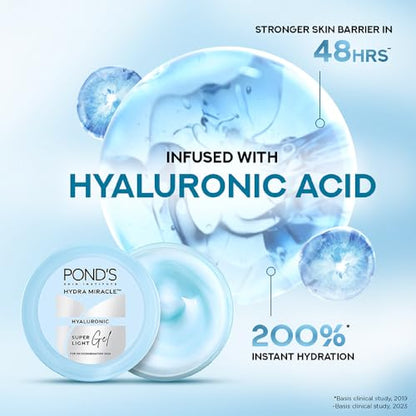 Pond's Super Light Gel: Oil-Free Hydration with Hyaluronic Acid & Vitamin E (200ml)