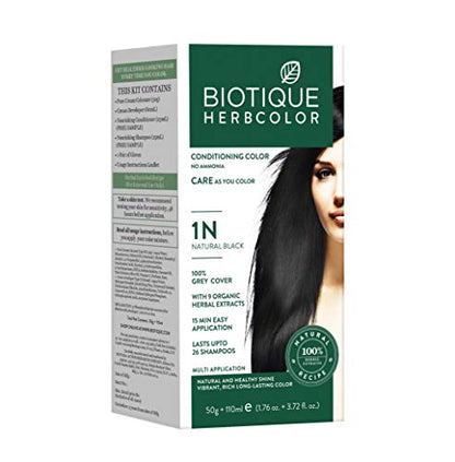 Biotique Herbcolor Natural Black 1N: Ammonia-Free, Organic Hair Color