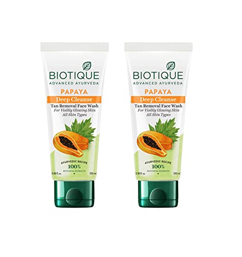 Biotique Papaya Deep Cleanse Face Wash: Gentle Exfoliation, Radiant Skin, 100% Natural