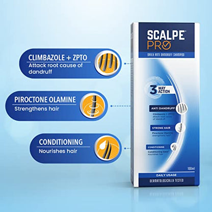 Scalpe Pro Anti-Dandruff Shampoo: Climbazole & ZPTO for Flak-Free, Itch-Free Hair