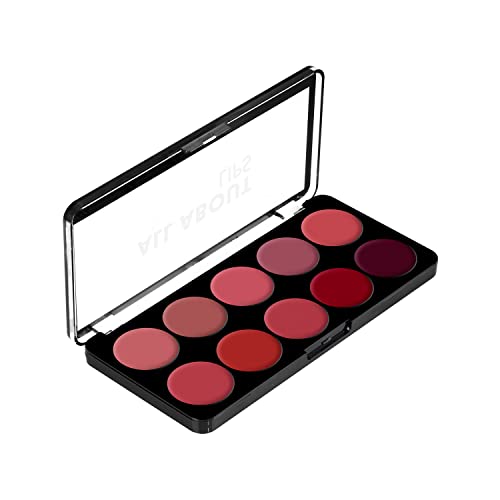 Swiss Beauty 10-Color Creamy Matte Lip Palette - Travel-Friendly & Highly Pigmented