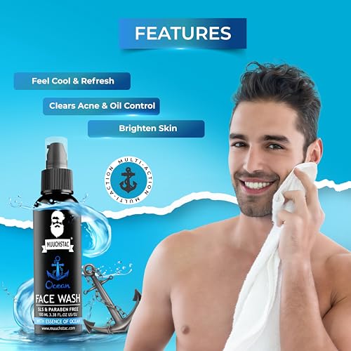 Muuchstac Ocean Face Wash: Acne-Fighting, Skin-Brightening Cleanser for Men