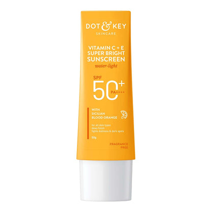 DOT & KEY Vitamin C + E Super Bright SPF 50 Sunscreen - UVA/UVB & Blue Light Protection, No White Cast, Lightweight, Even Tone