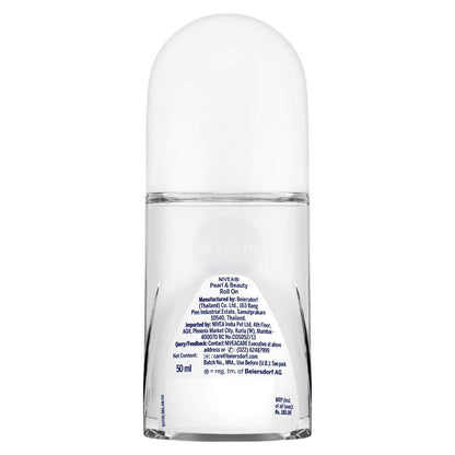 NIVEA Pearl & Beauty Deo Roll-On: 48H Antiperspirant, Pearl Extracts, Avocado Oil, 0% Alcohol