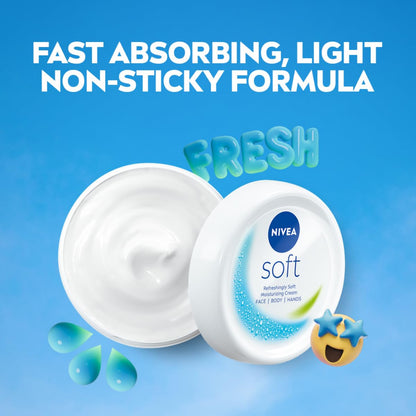 NIVEA Soft Light Moisturizer: Non-Greasy Hydration for Face, Hands, & Body