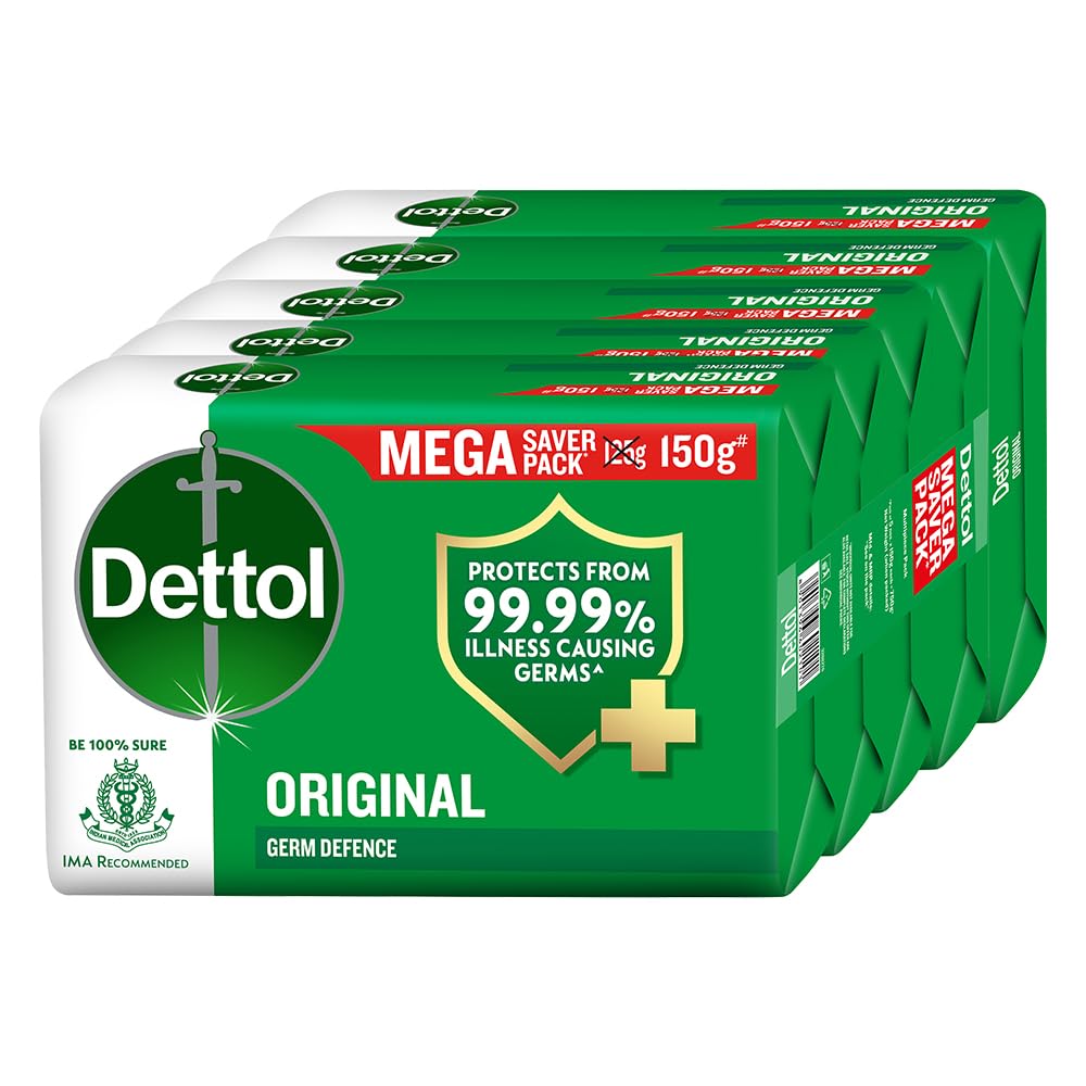 Dettol Original Antibacterial Soap Bar - 5 Pack (750g)