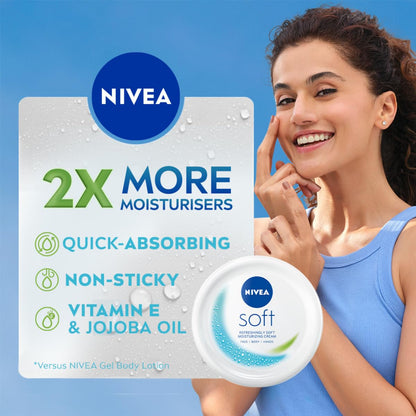 NIVEA Soft Light Moisturizer: Non-Greasy Hydration for Face, Hands, & Body