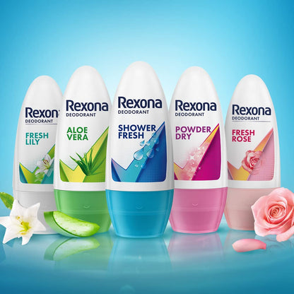 Rexona Shower Fresh Women's Deodorant - Antiperspirant, Odor-Free, Alcohol-Free, 50ml