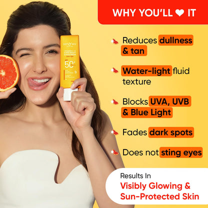 DOT & KEY Vitamin C + E Super Bright SPF 50 Sunscreen - UVA/UVB & Blue Light Protection, No White Cast, Lightweight, Even Tone