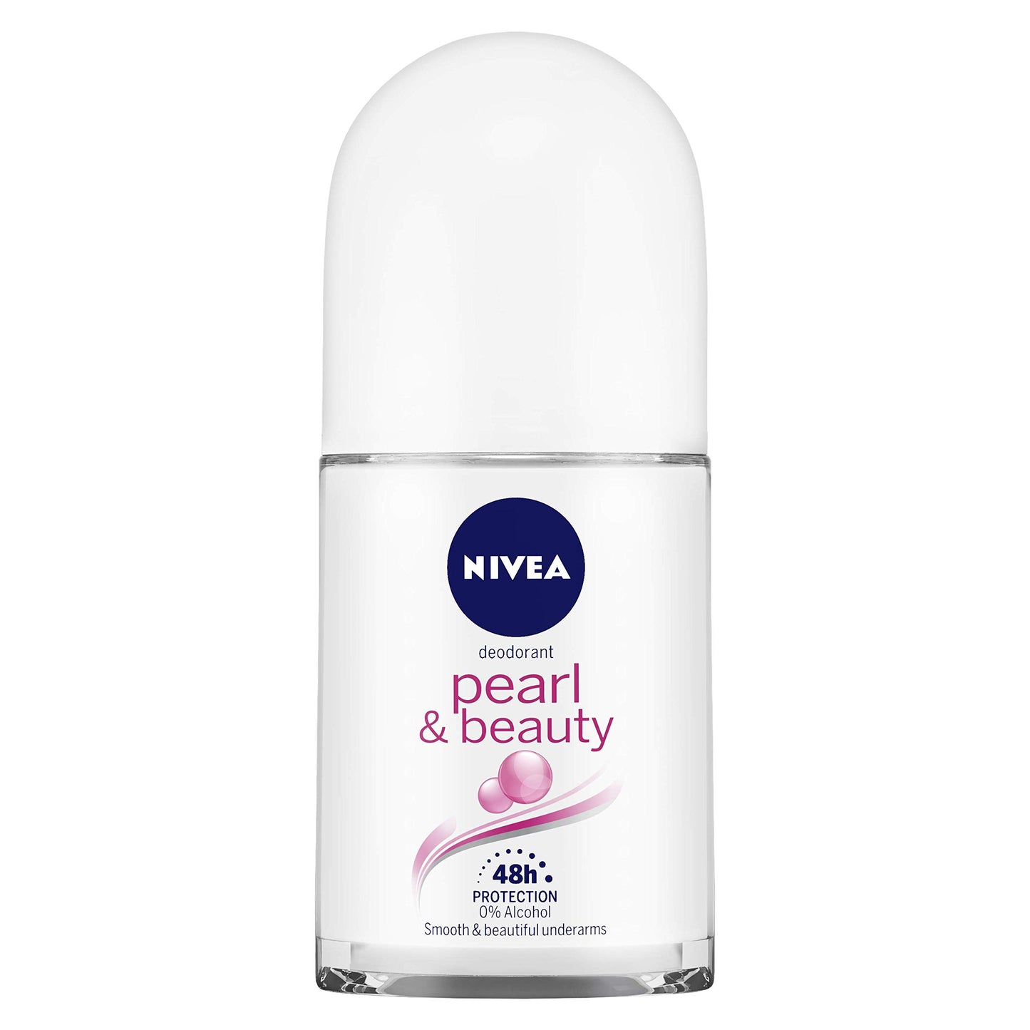 NIVEA Pearl & Beauty Deo Roll-On: 48H Antiperspirant, Pearl Extracts, Avocado Oil, 0% Alcohol