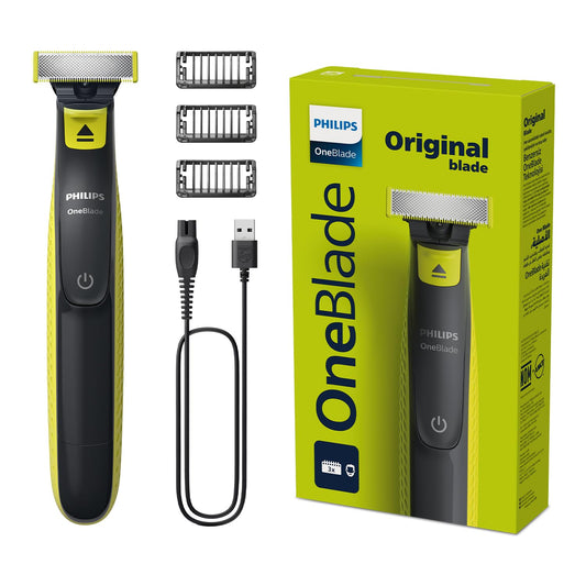 Philips OneBlade Hybrid Trimmer & Shaver - Trim, Edge, Shave with Skin-Friendly Precision | 3 Combs, Long Battery | QP2724/10