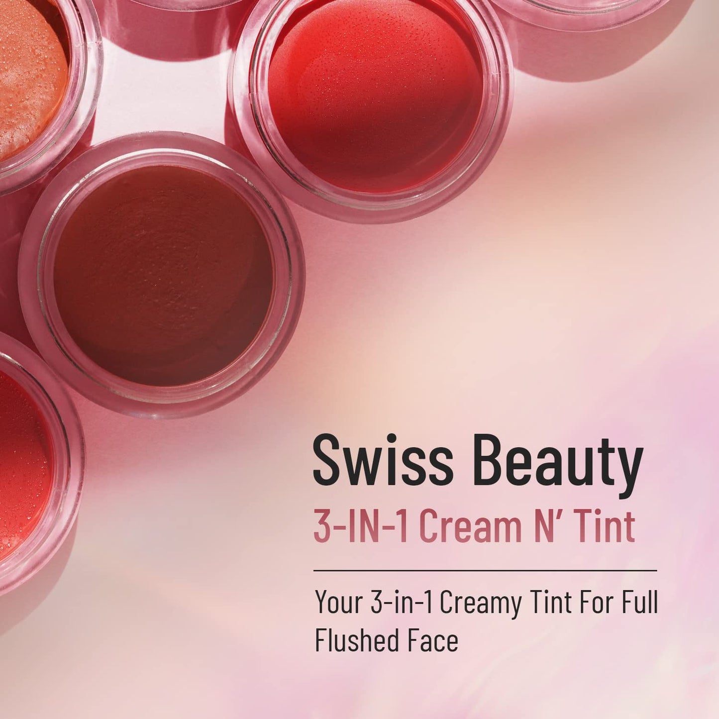 Swiss Beauty 3-in-1 Lip, Eye, & Cheek Cream Tint - Fruity Fig